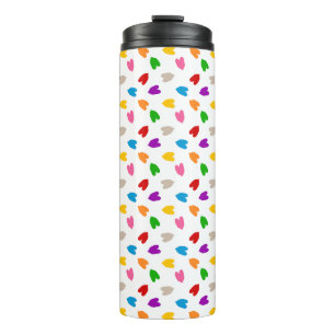Colourful Love Hearts Pattern Design White  Thermal Tumbler