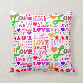 Colourful Love Love Love Love Love Love Cushion