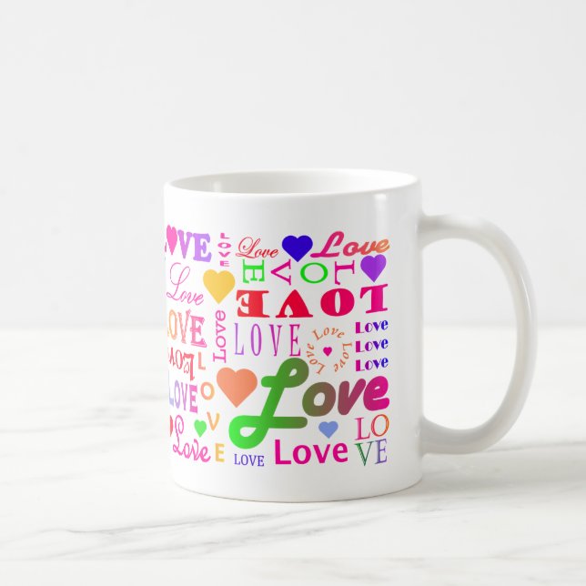 Colourful Love Love Love Love Love Love Love Mug (Right)