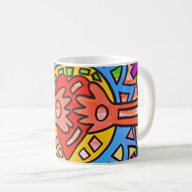 Colourful Love Mug by Tamara Diaz Art  (Front Right)