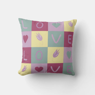 colourful love pattern cushion
