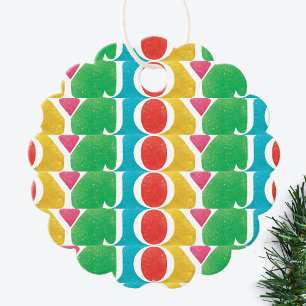 colourful LOVE PEACE JOY photo frame Favour Tags