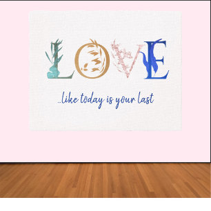 Colourful Love Quote Decorative Canvas Print