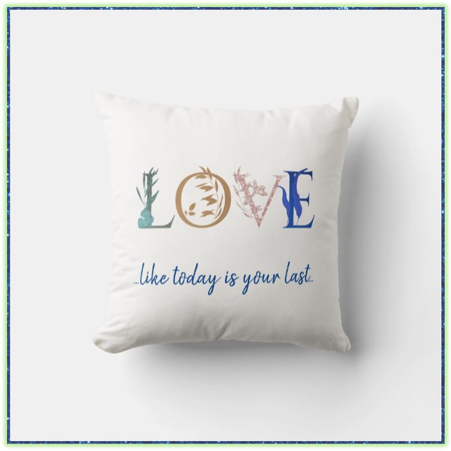 Colourful Love Quote Decorative  Cushion (Creator Uploaded)