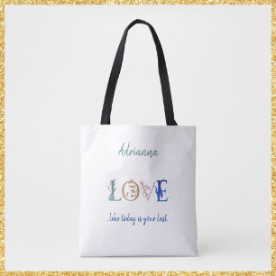 Colourful Love Quote Decorative  Tote Bag