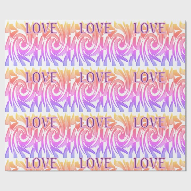 Colourful "Love" Wrapping Paper (Flat)