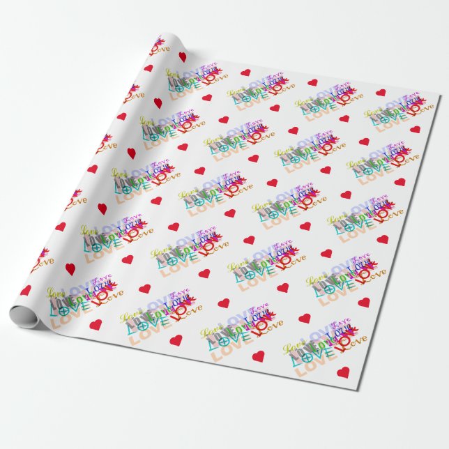 Colourful LOVE  Wrapping Paper (Unrolled)