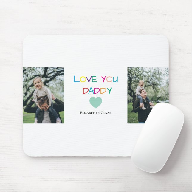 Colourful "Love You Daddy"  – Fun & Heartfelt Gift Mouse Pad (With Mouse)