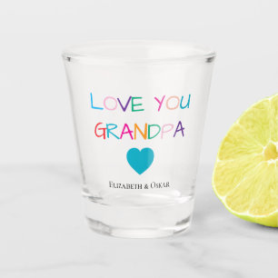 Colourful "Love You Grandpa"  – Fun & Heartfelt Shot Glass