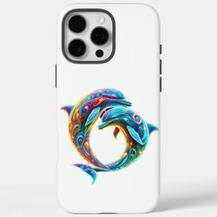 Colourful Loveable Dolphins iPhone 16 Pro Max Case