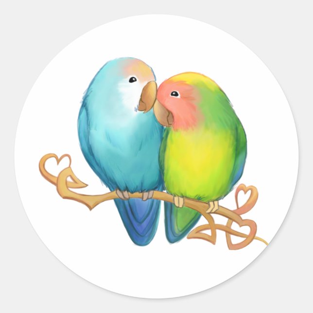 Colourful Lovebird Stickers (Front)