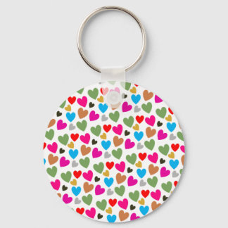 Colourful Lovely Hearts - Love comes in all colour Key Ring