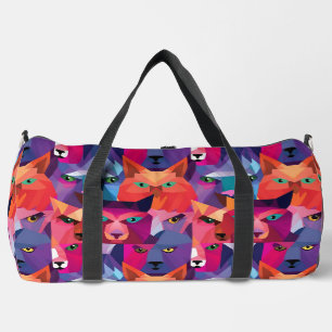 Colourful Low Poly Animals Pattern Duffle Bag