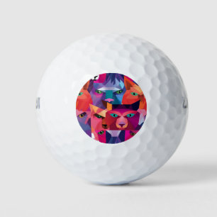 Colourful Low Poly Animals Pattern Golf Balls