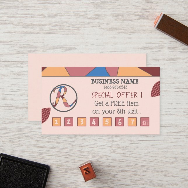 Colourful Loyalty Card with Logo (Front/Back In Situ)