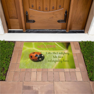 Colourful Lucky Ladybug Doormat