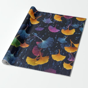 Colourful Luminogram Ginkgo Leaves  Wrapping Paper