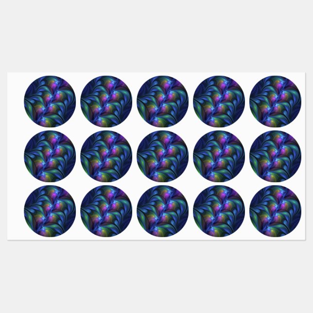 Colourful Luminous Abstract Blue Pink Green Fracta (Sheet)