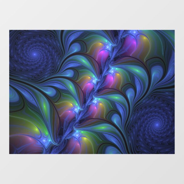 Colourful Luminous Abstract Blue Pink Green Fracta (Sheet)