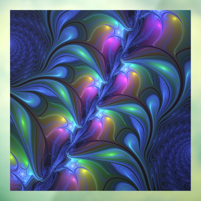 Colourful Luminous Abstract Blue Pink Green Fracta (Sheet 3)