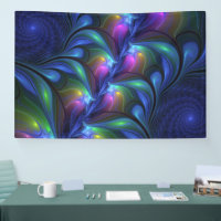 Colourful Luminous Abstract Blue Pink Green Fracta