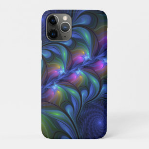 Colourful Luminous Abstract Blue Pink Green Fracta iPhone 11 Pro Case