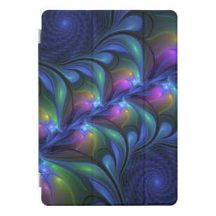 Colourful Luminous Abstract Blue Pink Green Fracta iPad Pro Cover
