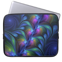 Colourful Luminous Abstract Blue Pink Green Fracta
