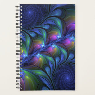 Colourful Luminous Abstract Blue Pink Green Fracta Planner