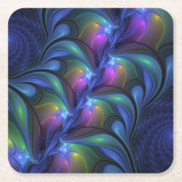 Colourful Luminous Abstract Blue Pink Green Fracta
