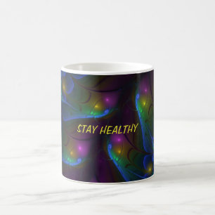 Colourful Luminous Abstract Modern Fractal Art Coffee Mug