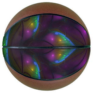 Colourful Luminous Abstract Modern Trippy Fractal Basketball