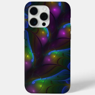 Colourful Luminous Abstract Modern Trippy Fractal iPhone 15 Pro Max Case