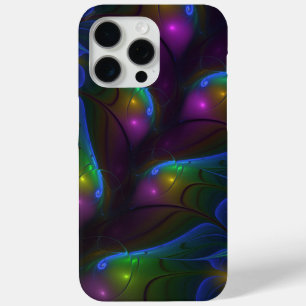 Colourful Luminous Abstract Modern Trippy Fractal iPhone 15 Pro Max Case