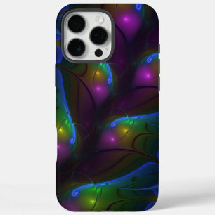 Colourful Luminous Abstract Modern Trippy Fractal iPhone 16 Pro Max Case