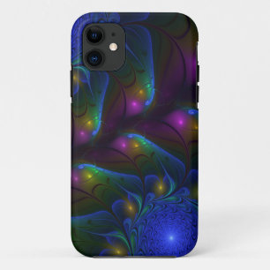 Colourful Luminous Abstract Modern Trippy Fractal iPhone 11 Case