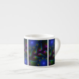 Colourful Luminous Abstract Modern Trippy Fractal Espresso Cup