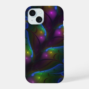 Colourful Luminous Abstract Modern Trippy Fractal iPhone 15 Case