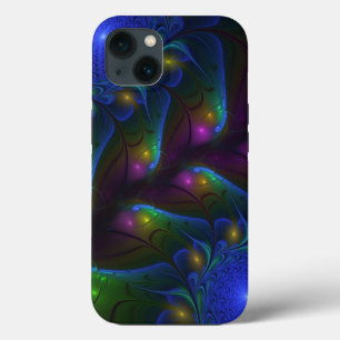Colourful Luminous Abstract Modern Trippy Fractal iPhone Case