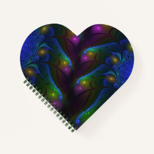 Colourful Luminous Abstract Modern Trippy Fractal Notebook