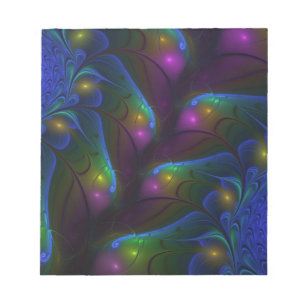 Colourful Luminous Abstract Modern Trippy Fractal Notepad