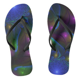 Colourful Luminous Abstract Modern Trippy Fractal Thongs