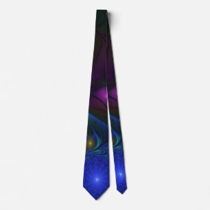 Colourful Luminous Abstract Modern Trippy Fractal Tie