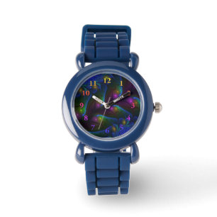 Colourful Luminous Abstract Modern Trippy Fractal Watch