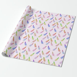 Colourful Lupine wildflower whimsical boho pattern Wrapping Paper