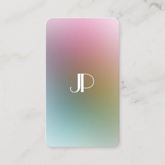 Colourful Luxury Modern Elegant Monogram Template Business Card (Front)