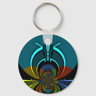 Colourful Maasai Shield Design Key Ring