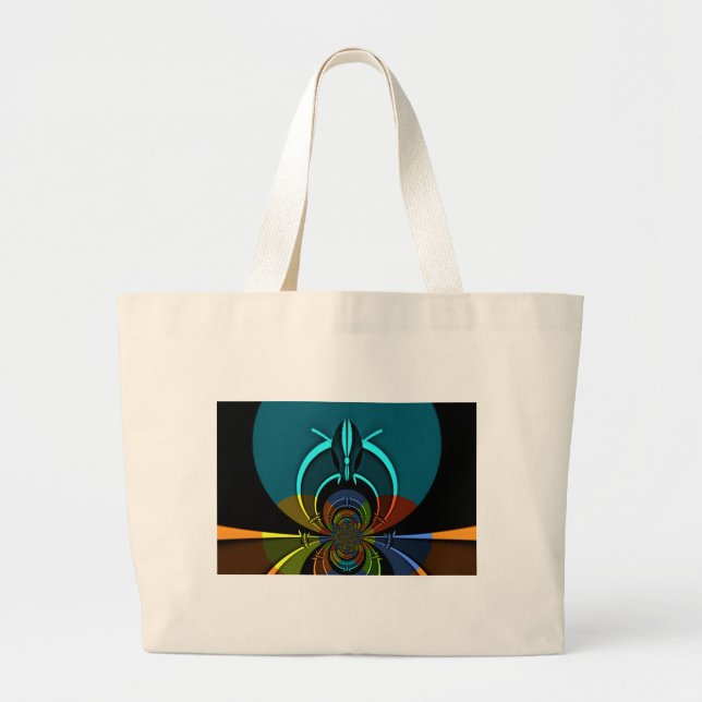 Colourful Maasai Shield Design Large Tote Bag (Front)