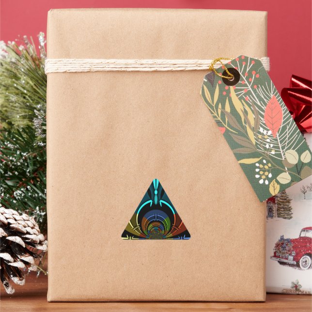 Colourful Maasai Shield Design Triangle Sticker (Holiday)