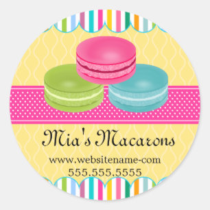 Colourful Macaron Bakery Box Seals